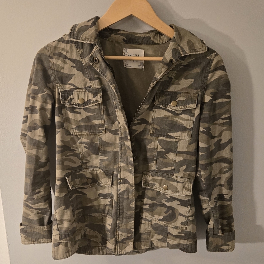 Y2K Vintage Mudd Women's Camo Coat Jacket Size S Army Military 109661